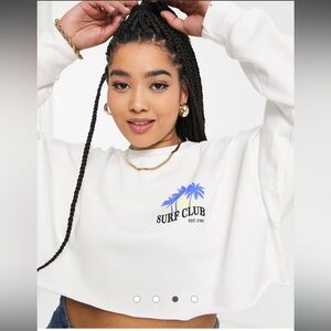 NWOT ASOS Surf Club cut off sweatshirt